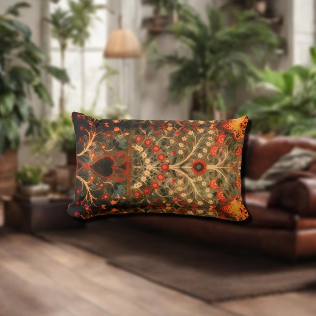 Antique  Indian  textile  design Lumbar Cushion (Creator Uploaded)