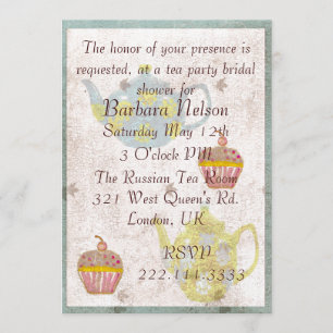 Antique Inspired Tea Party Invitation