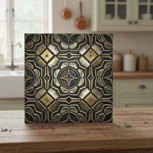 Antique Iron Industrial Geometric #10 ID1227 Ceramic Tile