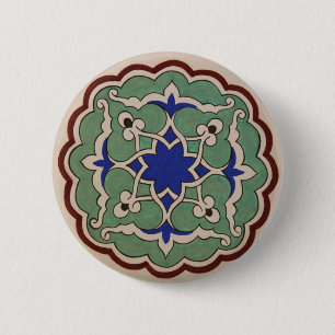 Antique Islamic Tile Design 6 Cm Round Badge