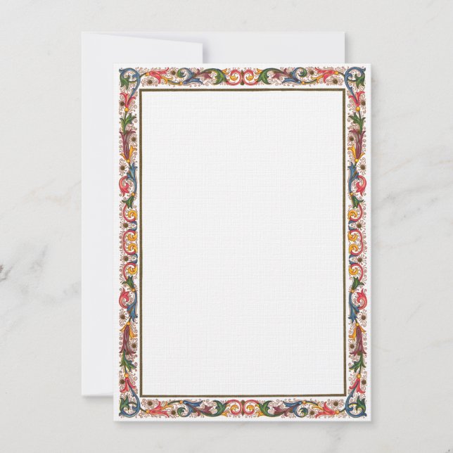 Antique Italian Border Template for Invitations (Front)