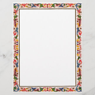 Antique Italian Floral Border Stationery
