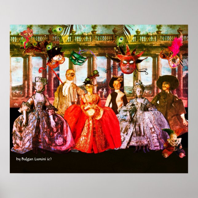 ANTIQUE ITALIAN PUPPETS MASQUERADE COSTUME PARTY POSTER (Front)