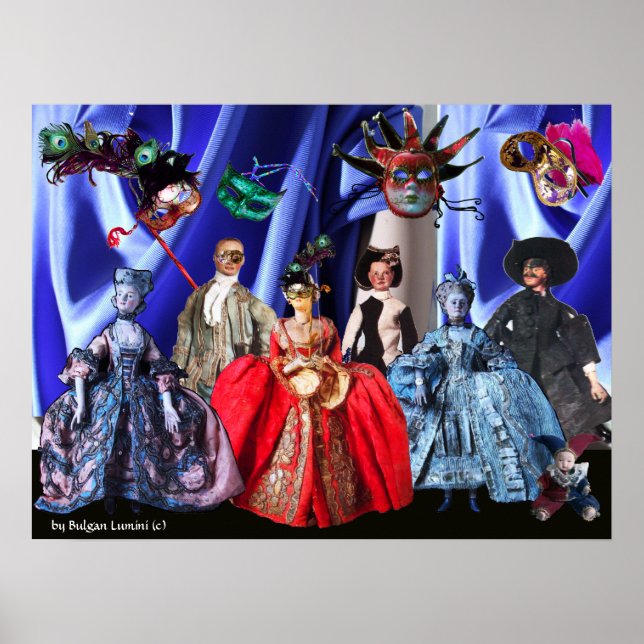 ANTIQUE ITALIAN PUPPETS MASQUERADE COSTUME PARTY POSTER (Front)