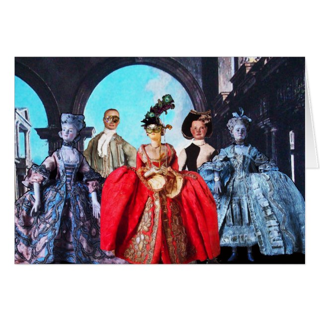 ANTIQUE ITALIAN PUPPETS MASQUERADE MASKS COSTUMES (Front Horizontal)