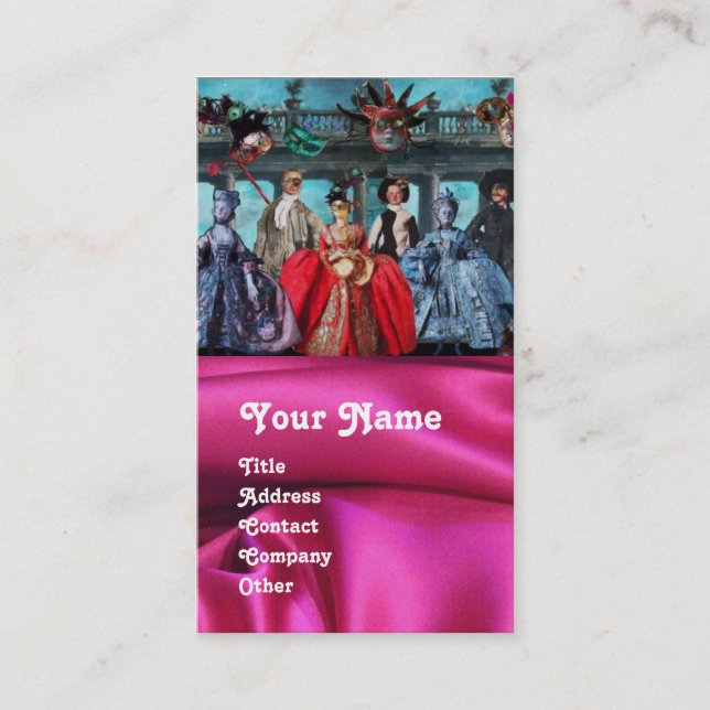 ANTIQUE ITALIAN PUPPETS MASQUERADE MASKS,COSTUMES BUSINESS CARD (Front)