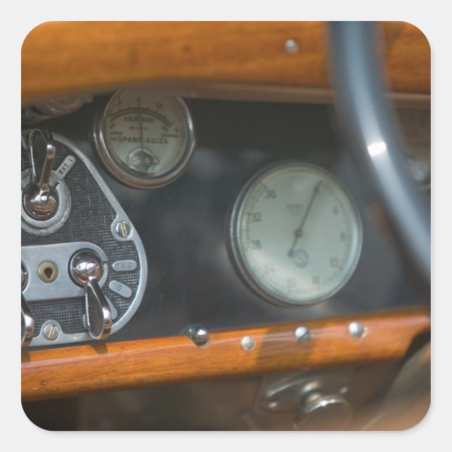 antique jaguar 2 square sticker (Front)