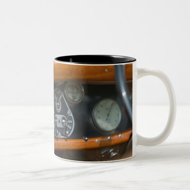 antique jaguar 2 Two-Tone coffee mug (Right)