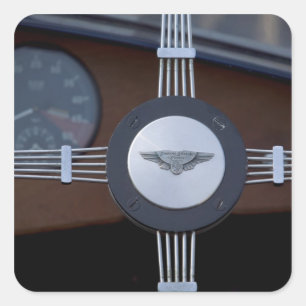 antique jaguar 3 square sticker