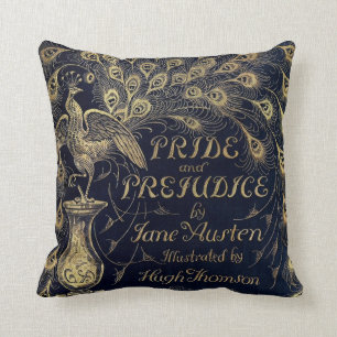 Antique Jane Austen Pride and Prejudice Peacock Cushion