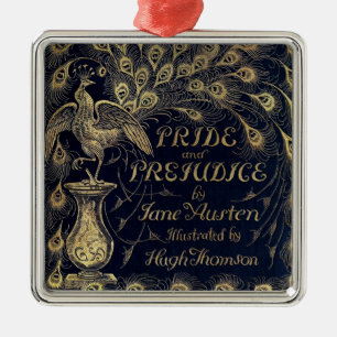 Antique Jane Austen Pride and Prejudice Peacock Metal Tree Decoration