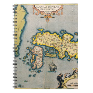 Antique Japan Korea Map Notebook