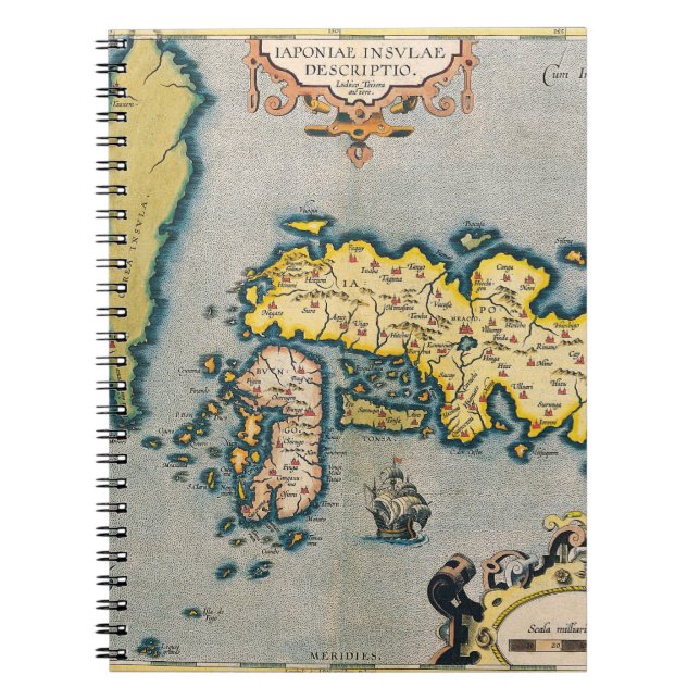 Antique Japan Korea Map Notebook (Front)