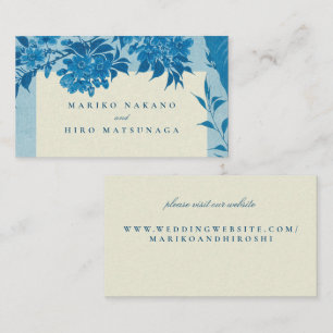 Antique Japanese Blue Cherry Blossom Website Enclosure Card