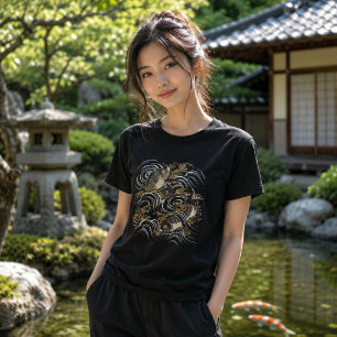 Antique Japanese Koi Fish Print T-Shirt