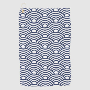 Antique Japanese Seigaiha Waves Golf Towel