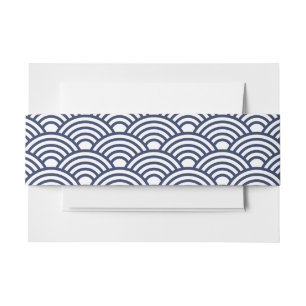 Antique Japanese Seigaiha Waves Invitation Belly Band