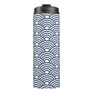 Antique Japanese Seigaiha Waves Thermal Tumbler