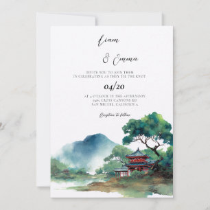 Antique Japanese Traditional Wedding Invitation