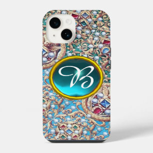 ANTIQUE JEWELS,GEMSTONES,PEARLS,ANGELS MONOGRAM iPhone 14 CASE