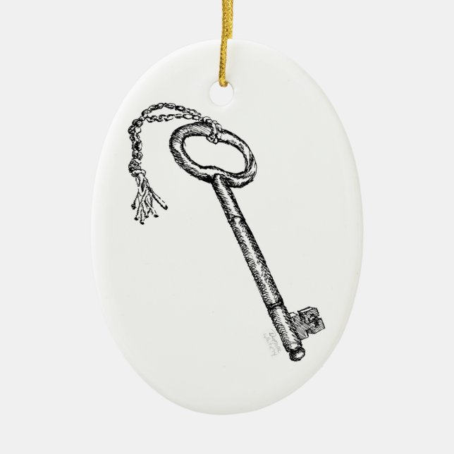 Antique Key Ceramic Ornament (Front)