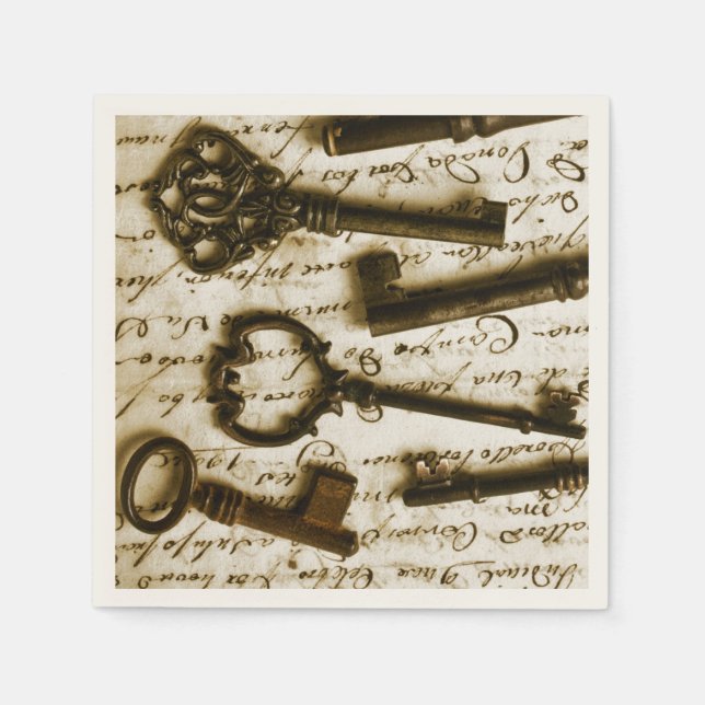 Antique Keys Napkin (Front)
