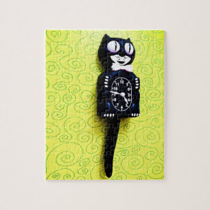 Antique kit Cat Clock Puzzle