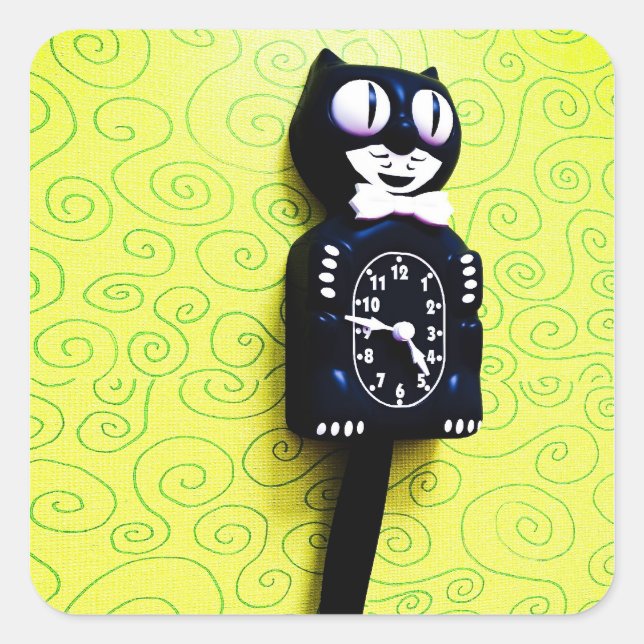 Antique kit Cat Clock Sticker (Front)