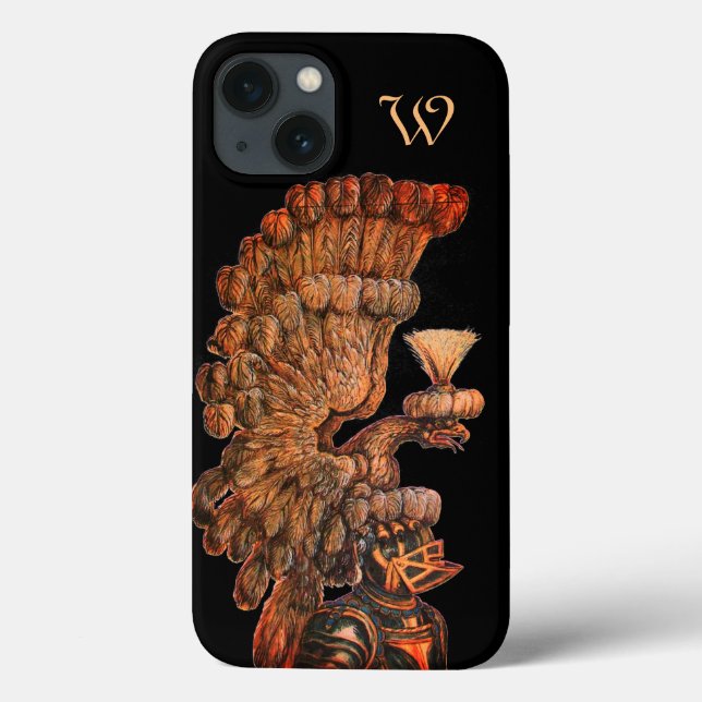 ANTIQUE KNIGHT HELMET WITH EAGLE monogram Case-Mate iPhone Case (Back)