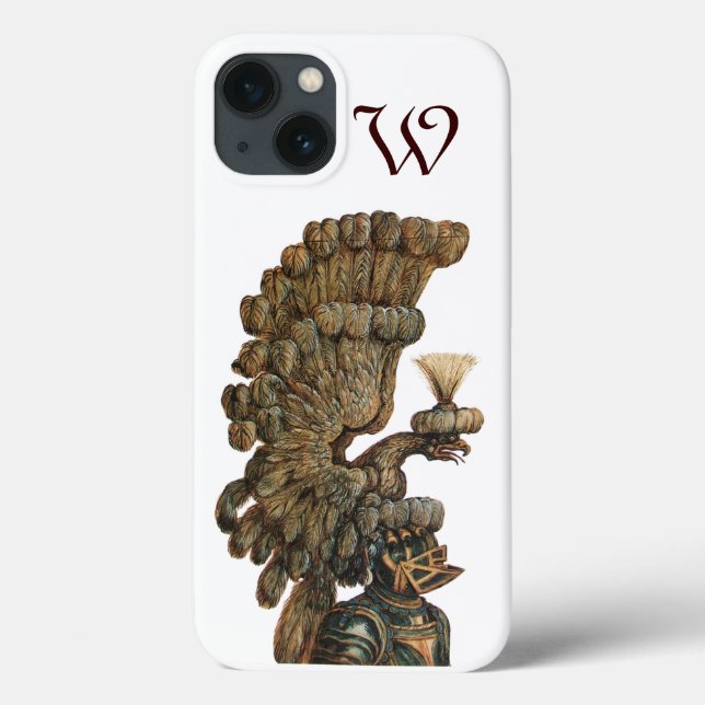 ANTIQUE KNIGHT HELMET WITH EAGLE monogram Case-Mate iPhone Case (Back)