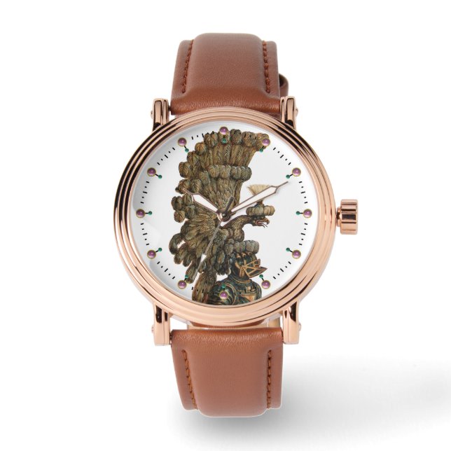 ANTIQUE KNIGHT HELMET WITH EAGLE WATCH (Front)