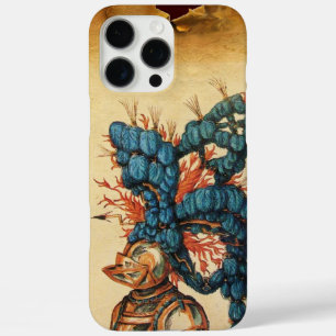 ANTIQUE KNIGHT HELMET WITH RED BLUE FEATHERS iPhone 16 PRO MAX CASE