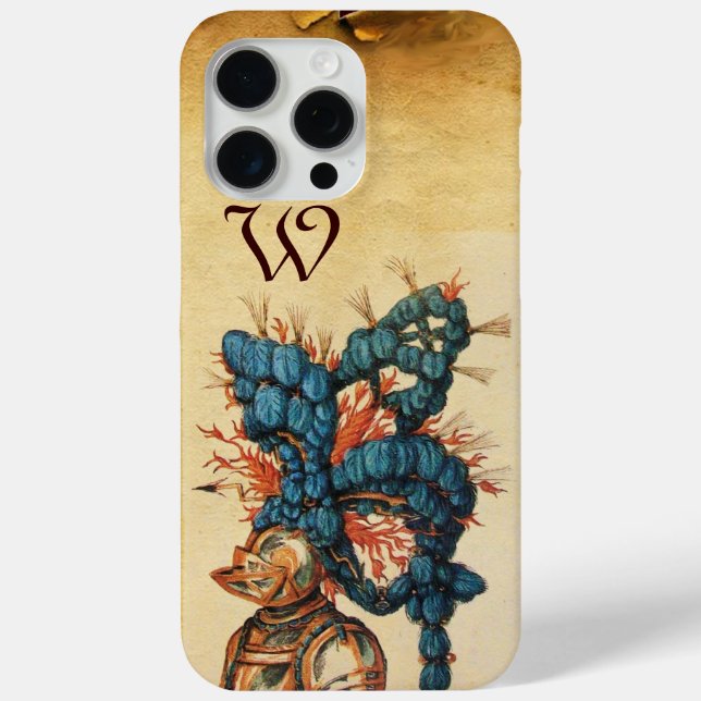 ANTIQUE KNIGHT HELMET WITH RED BLUE FEATHERS Case-Mate iPhone CASE (Back)