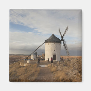 Antique La Mancha windmills, with visitors Magnet