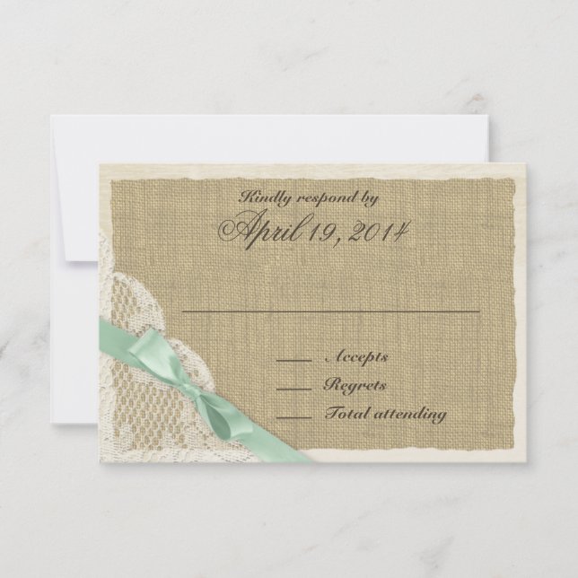Antique Lace and Mint Country Response Card (Front)
