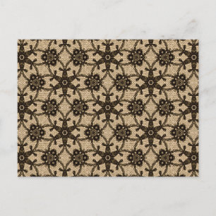 Antique lace - black and peach postcard