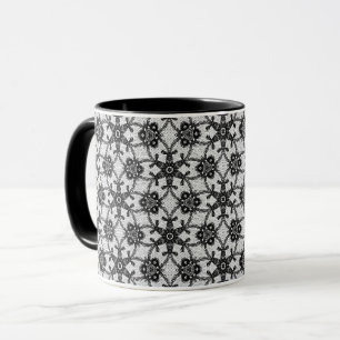 Antique Lace - Black and White  Mug