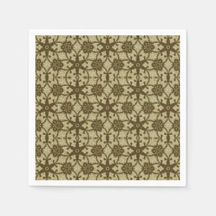 Antique lace - chocolate and beige napkin