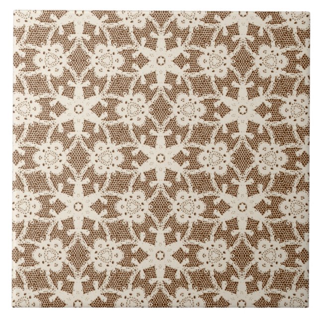 Antique lace - cream and brown tile (Front)