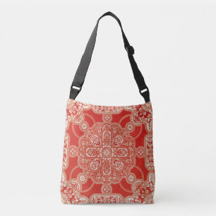 Antique Lace Mandala Geometric Design Crossbody Bag