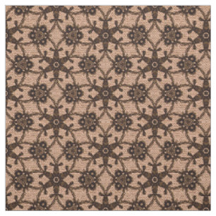Antique lace print - black and peach fabric