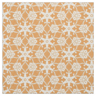 Antique lace print - orange and cream fabric