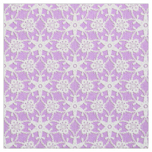 Antique lace print - white and lavender fabric