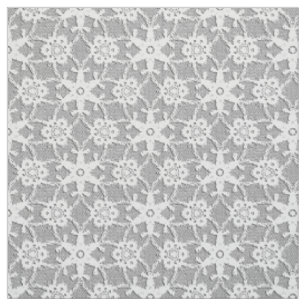 Antique lace print - white and silver grey fabric