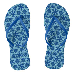 Antique lace - sapphire and pale blue thongs