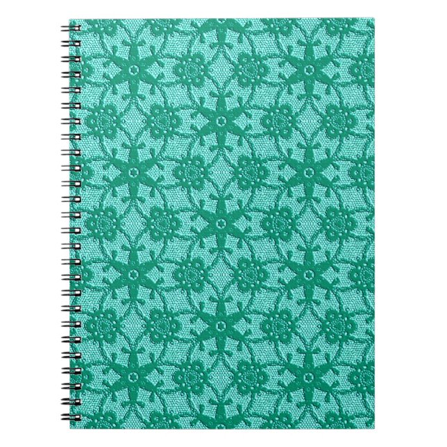 Antique lace - turquoise and aqua notebook (Front)
