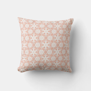 Antique lace - white and peach cushion