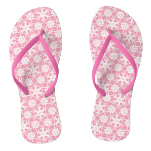 Antique lace - white and rose pink thongs