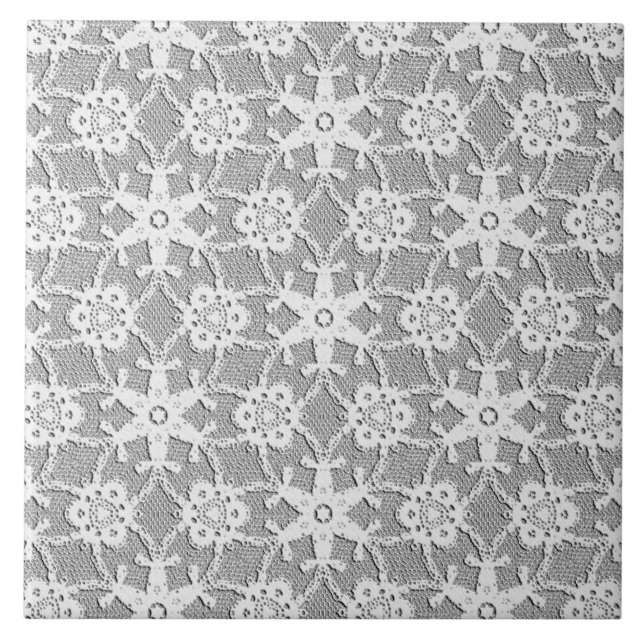 Antique lace - white and silver grey tile (Front)