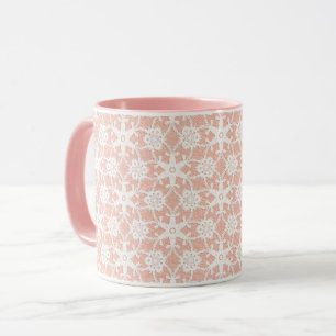 Antique Lace - White on Pastel Pink Mug